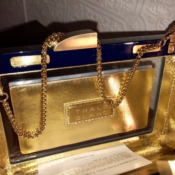 Thale Blanc Anjelica Plexiglass Design Clutch - Picture 2 of 7